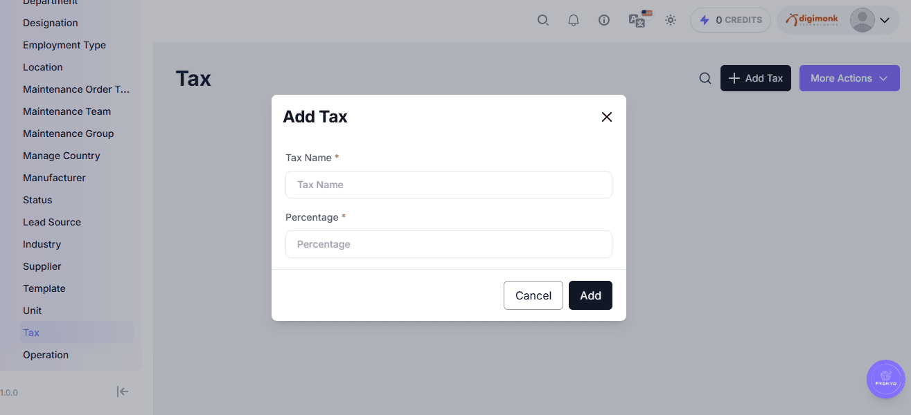 Add Tax Form
