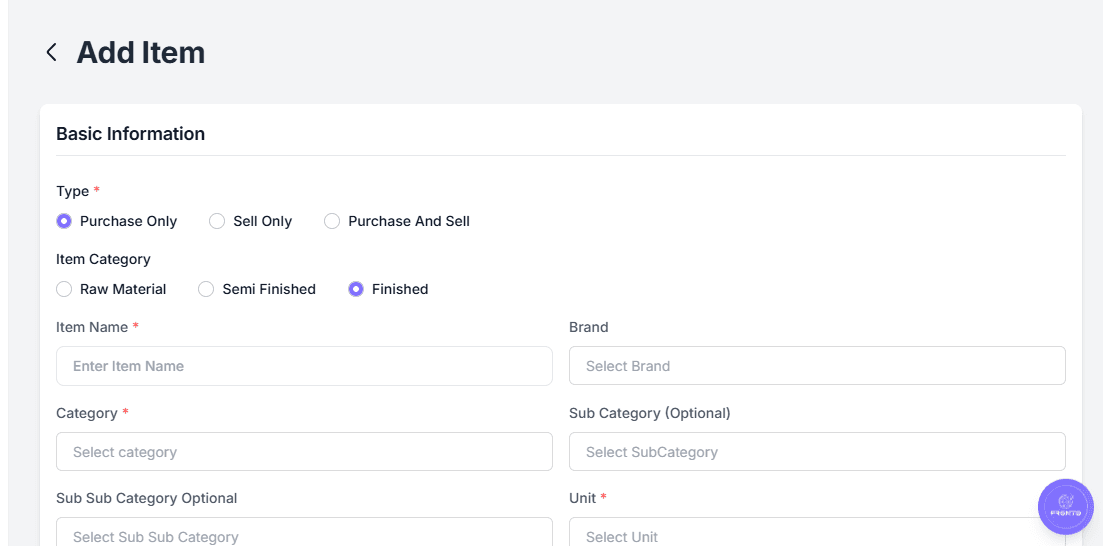Add Item Form