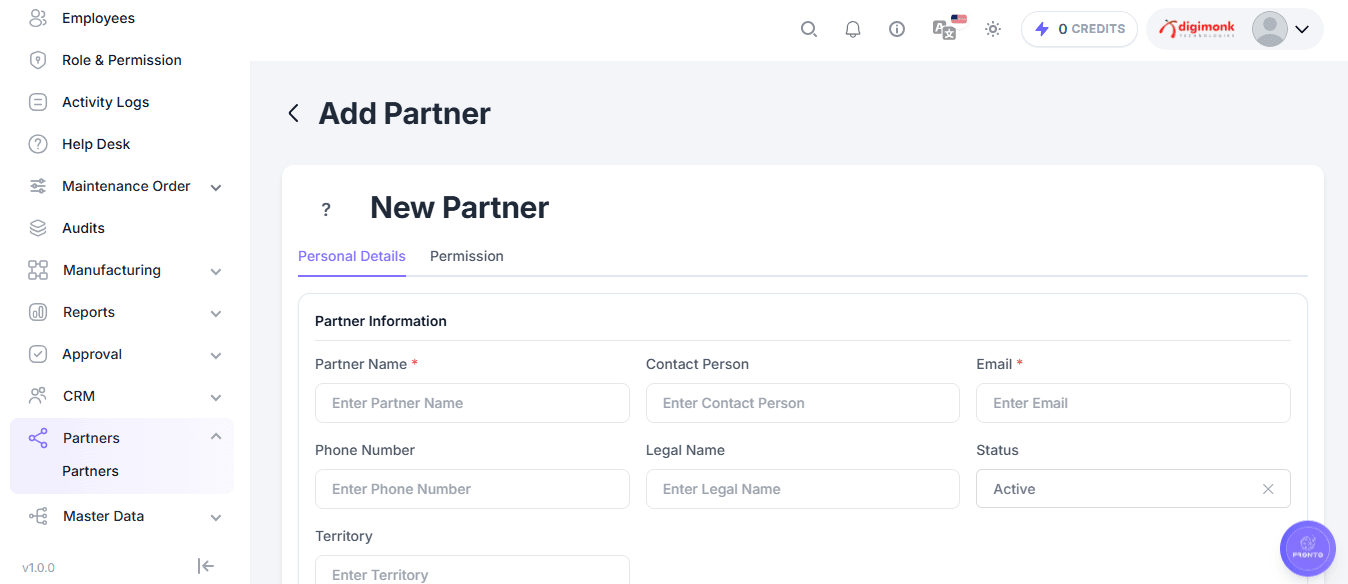 Add Partner Form