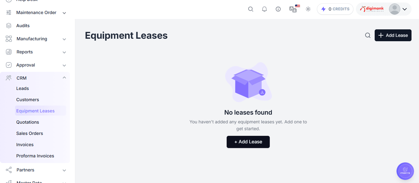 Equipment Leases Empty State