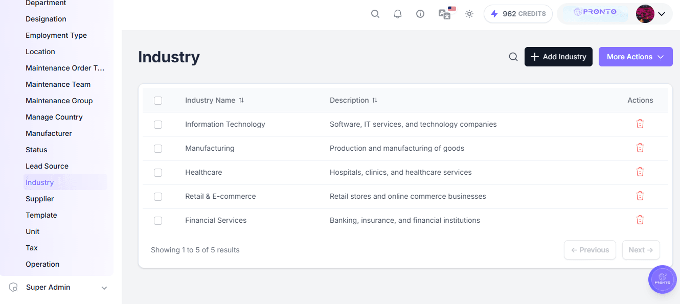 Industry Page