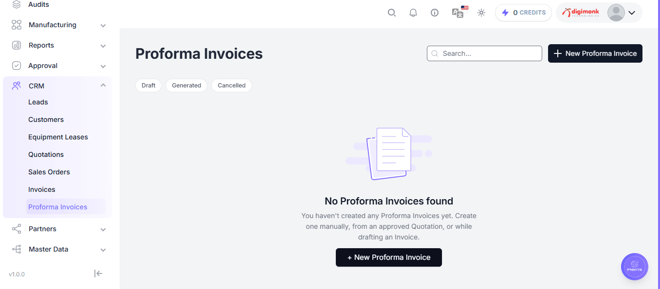 New Proforma Invoice Form