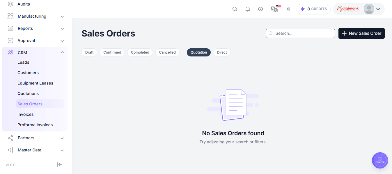 Sales Orders Empty State