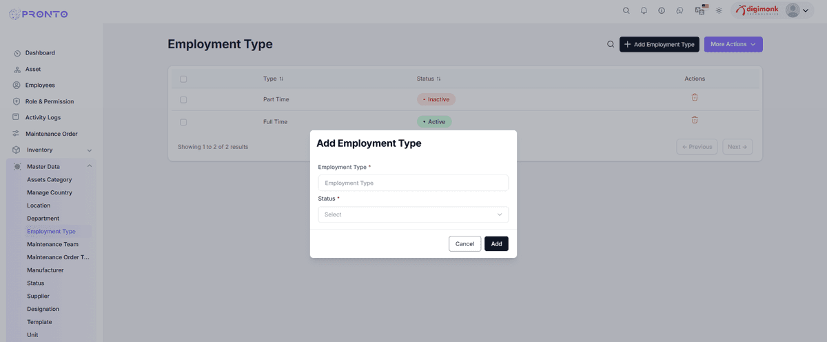 Add Employment Type