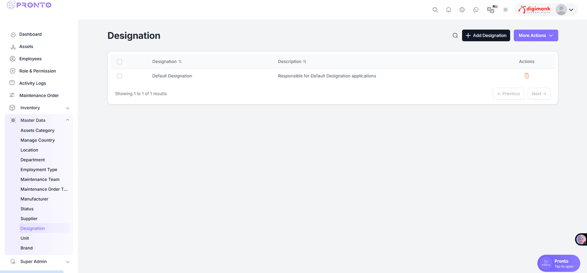 Designation Location