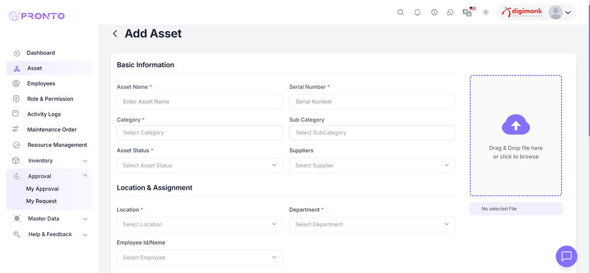 Add Asset Form